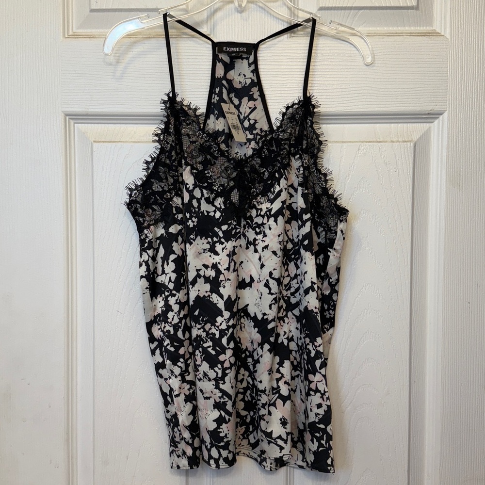 Express Racerback Lace Trim Camisole